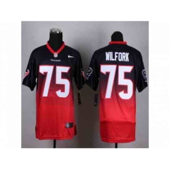 Nike Houston Texans 75 Vince Wilfork red blue Elite II Drift Fashion NFL Jersey
